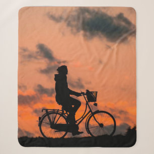 Love Bike Biking Cycle Sport Fitness Sherpa Blanket