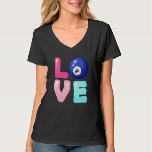 Love Billiards Player Team Fan Girls Womens T-Shirt