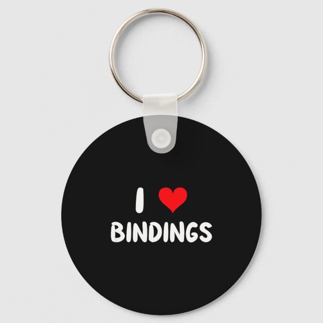 Love bindings - heart - ski skiing skier snow key ring (Front)