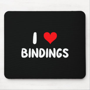 Love bindings - heart - ski skiing skier snow mouse pad