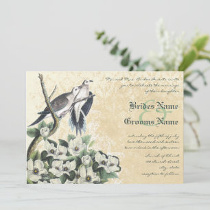 Love Bird Doves and Magnolia Wedding Invitations