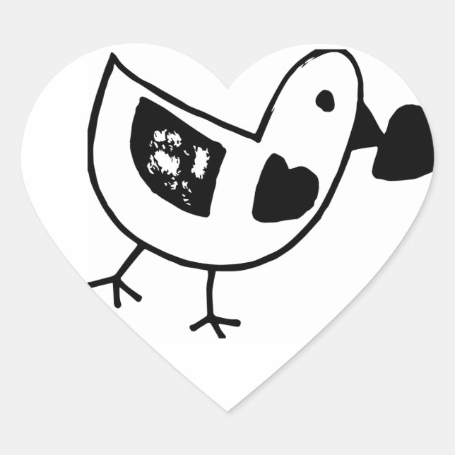 Love Bird Heart Sticker (Front)