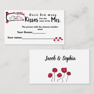Love Bird How Many Kisses for Mrs Shower game card