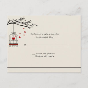 Love Bird in a Birdcage Wedding RSVP