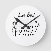 Love Bird Songbirds on Sheet Music Black White Art