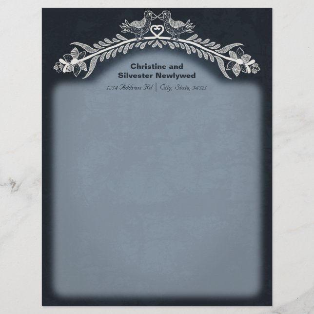 Love Bird Vines, Custom Letterhead (Front)