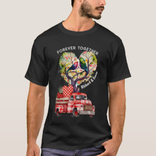 Love Bird Watercolor Truck Plaid Couple Name T-Shirt