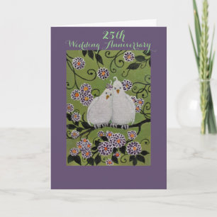 Love Birds/ 25th Wedding Anniversary Card