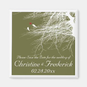 Love Birds 2, square save the date magnet