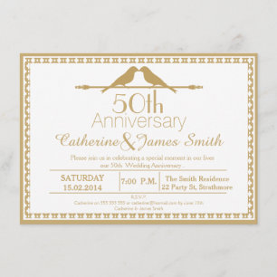 Love Birds 50th Anniversary Invitation