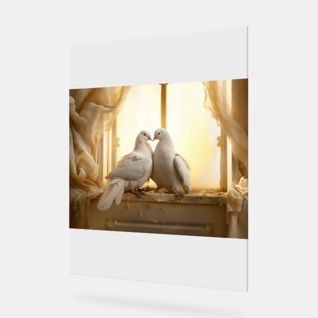 love birds acrylic sign (Angle)