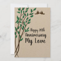 Love Birds and Branches Anniversary Any Year