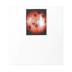 Love Birds Art White Doves Notepad