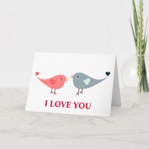 Love Birds Background I love you Holiday Card