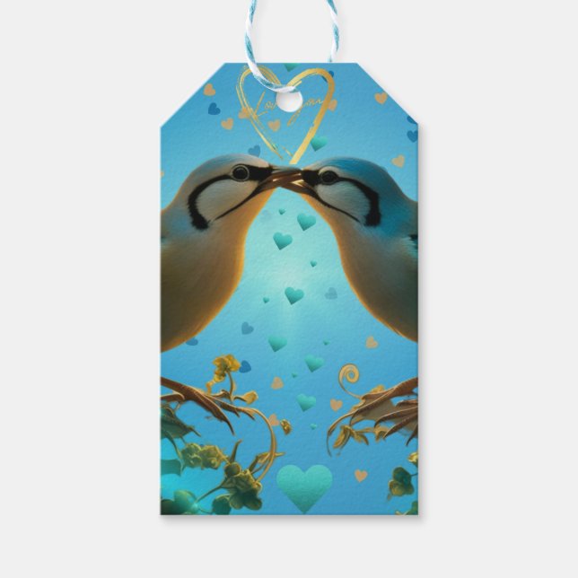 Love Birds Balloon Gift Tags (Front)
