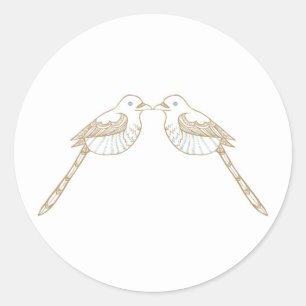 Love Birds Black/White Wedding Envelope Seal