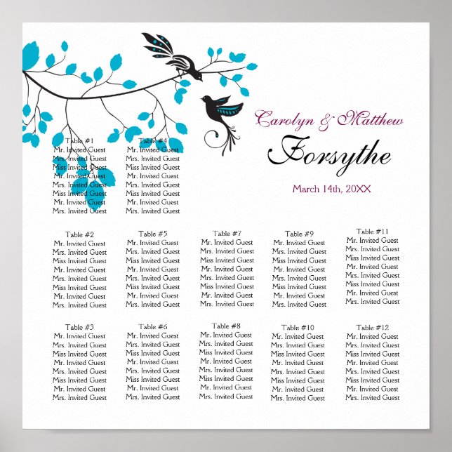 Love Birds Blue Poster (Front)