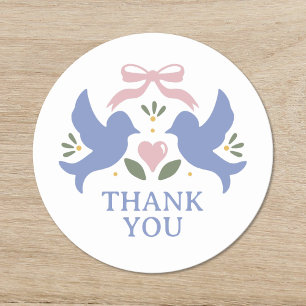Love Birds Bridal Shower Classic Round Sticker