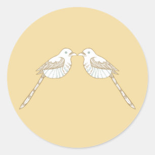 Love Birds Brown/Tan Wedding Envelope Seal