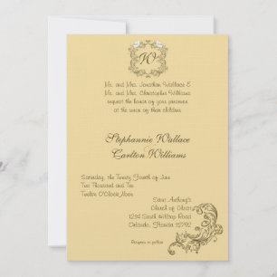 Love Birds Brown/Tan Wedding Invitation