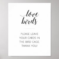 Love Birds Cards In Bird Cage Wedding Sign