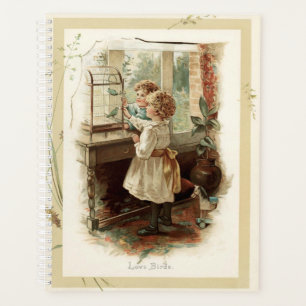 Love Birds & Children Vintage Reproduction Planner