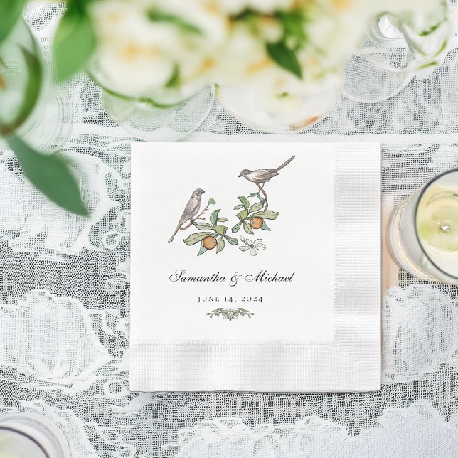 Love Birds Coined Cocktail Napkin (Creator Uploaded)