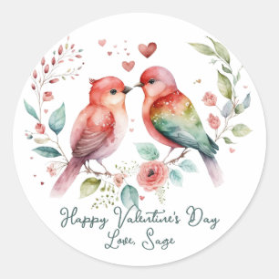 Love Birds Colorful Valentine's Day Stickers