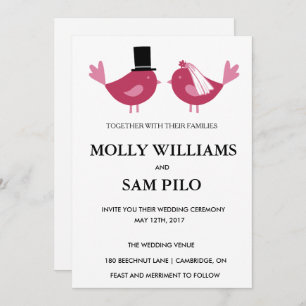Love Birds Customisable Wedding Invitation. Invitation
