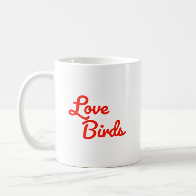 Love Birds Cute Couple Coffee Mug (Left)