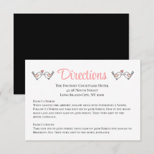 Love Birds Cute Lovebirds Black Wedding Directions Enclosure Card