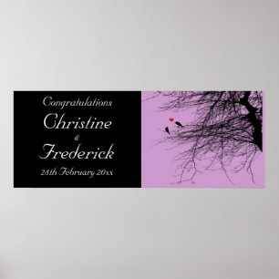 Love Birds, decorative wedding banner Poster