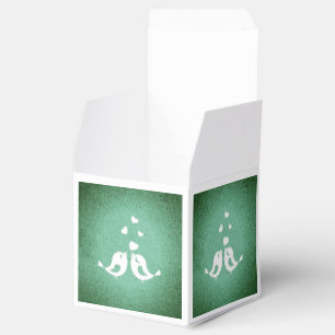 Love Birds Elegant Green Favour Box