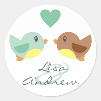 Love Birds Engagement Announcement Sticker