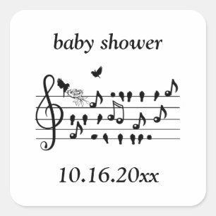 love birds, expecting an addition to the family square sticker