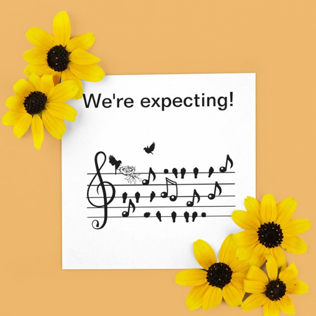 love birds, expecting customisable invitation (Creator Uploaded)