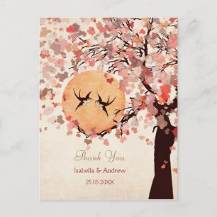 Love Birds - Fall Wedding Thank You Card