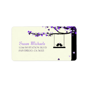Love Birds Falling Hearts Address Labels