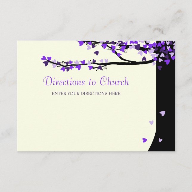 Love Birds Falling Hearts Directions Card (Front)
