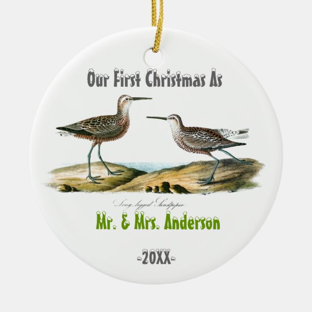 Love Birds First Christmas Together Ornament (Front)