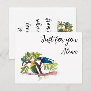 Love birds Flat Note Card