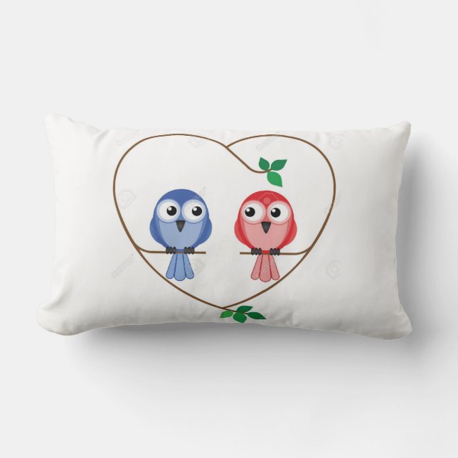LOVE BIRDS FOR THE "NEWLYWEDS" PILLOW ADD NAMES (Front)