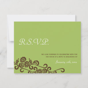 Love birds garden green wedding rsvp response
