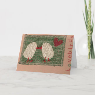 Love Birds Green Holiday Card