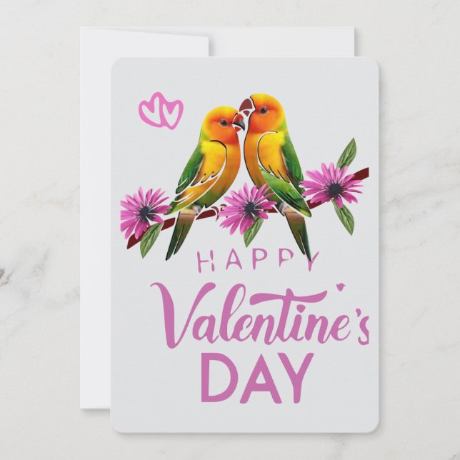 Love Birds Happy valentines day Holiday Card (Front)