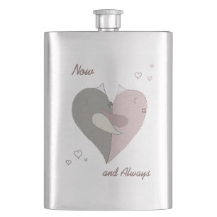 Love Birds Heart Hip Flask