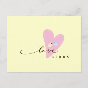 Love Birds & Heart Postcard
