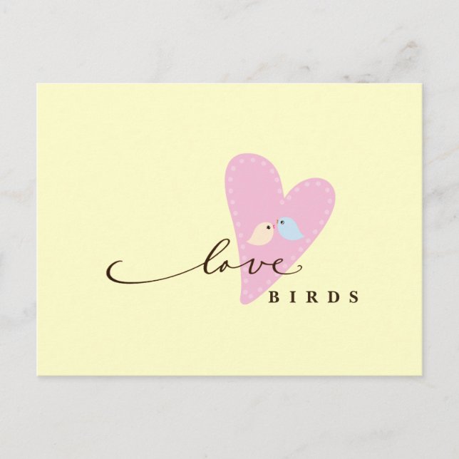 Love Birds & Heart Postcard (Front)