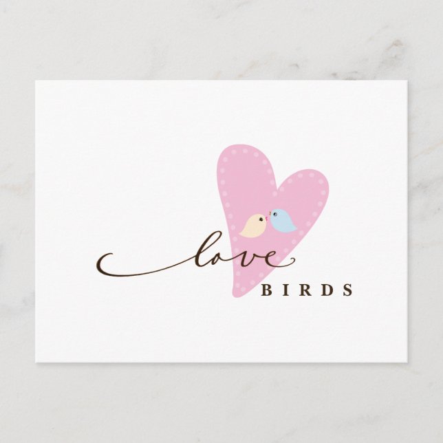 Love Birds & Heart Postcard (Front)