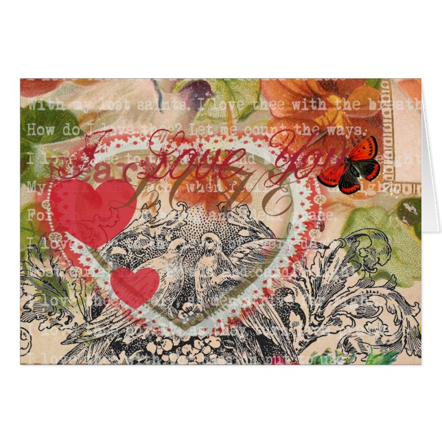Love Birds Heart Red Art Collage (Front Horizontal)